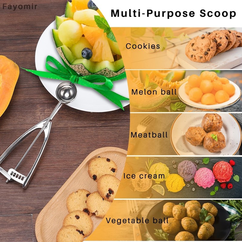 Mini Cookie & Melon Ball Scoop, 2 Teaspoon/10ml/0.33 OZ, 18/8 Stainless Steel gallery