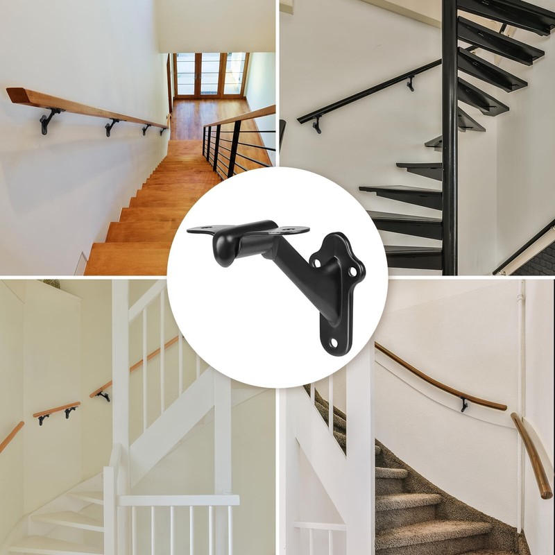 RealPlus Handrail Stair Brackets 3pcs Heavy Duty Hand Rail Bracket with Screws gallery