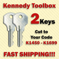 2 Kennedy Toolbox Replacement Keys Cut to Code K1450 – K1699