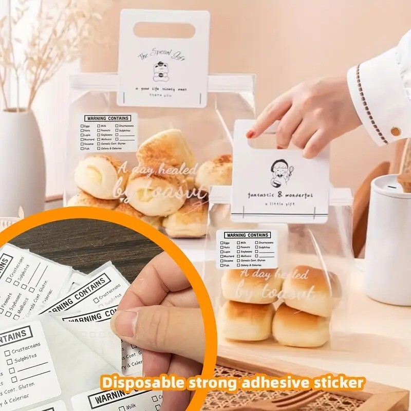 Comprehensive Food Allergy Warning Sticker - Easily Mark Allergens for Safety gallery