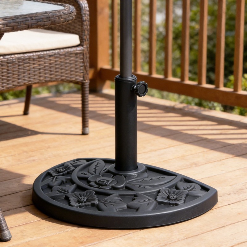 20 lbs Black Half Round Rose Pattern Outdoor Patio Umbrella Base umbrella Stand gallery