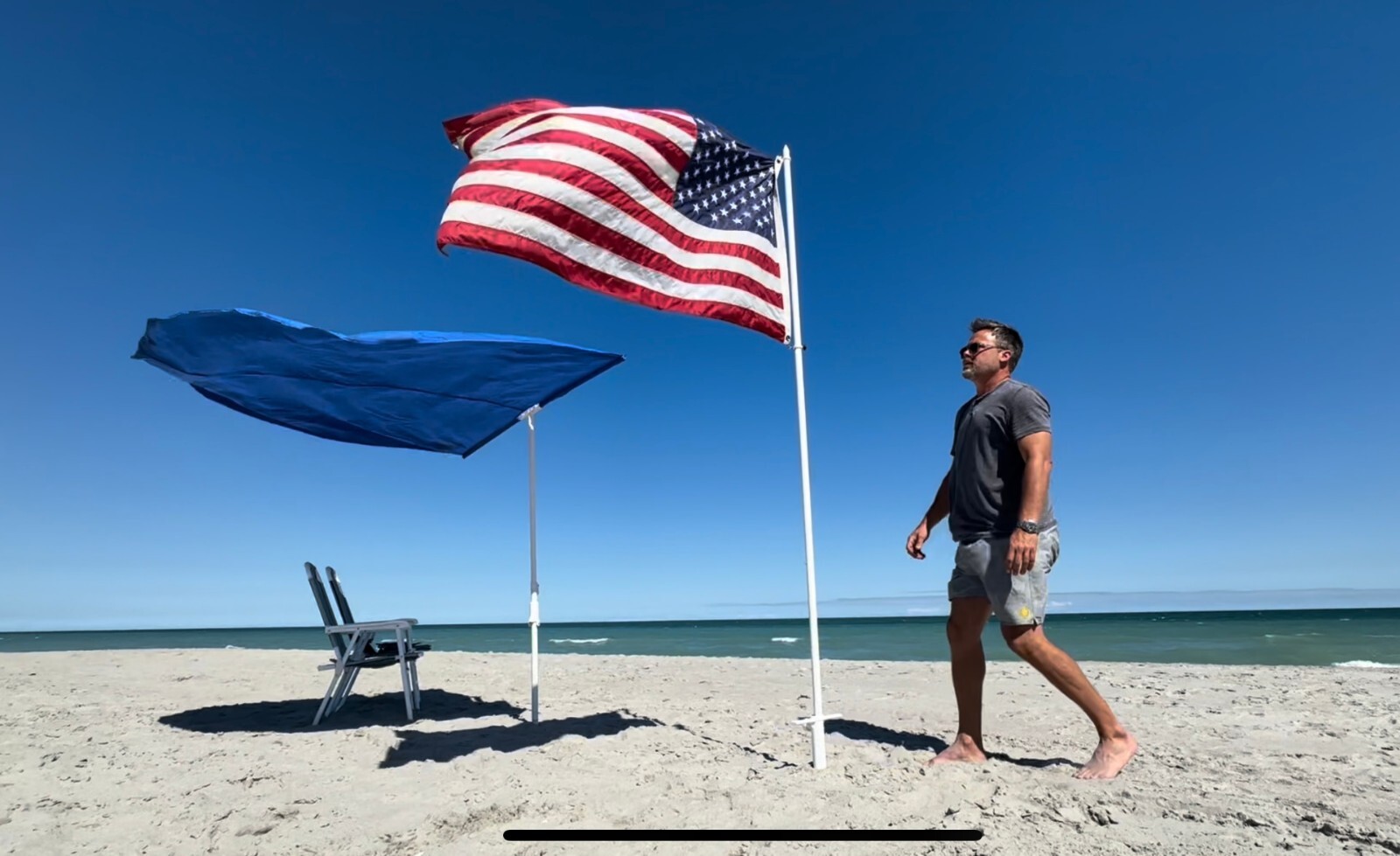The Strand Umbrella SBF 100 Portable Beach 9ft Flag Pole Holder with Sand Anchor gallery