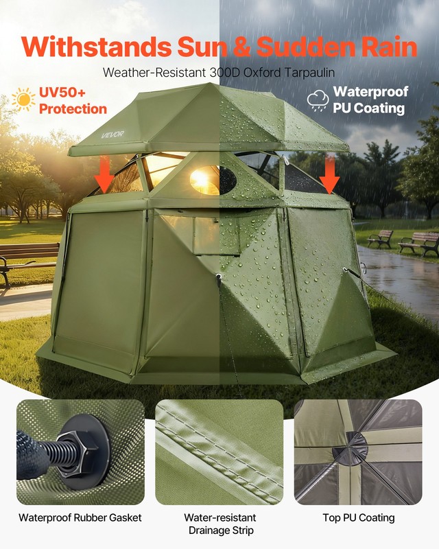 VEVOR 13-Sided Spherical Pop up Gazebo Screen Tent 13 x 13 ft for 10-12 Persons gallery