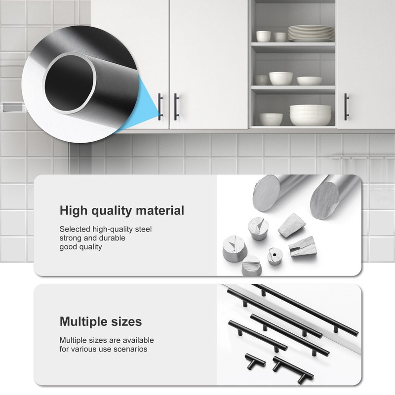 Black Modern Kitchen Cabinet Pulls Drawer T Bar Handle Cupboard Dresser Pull Lot gallery