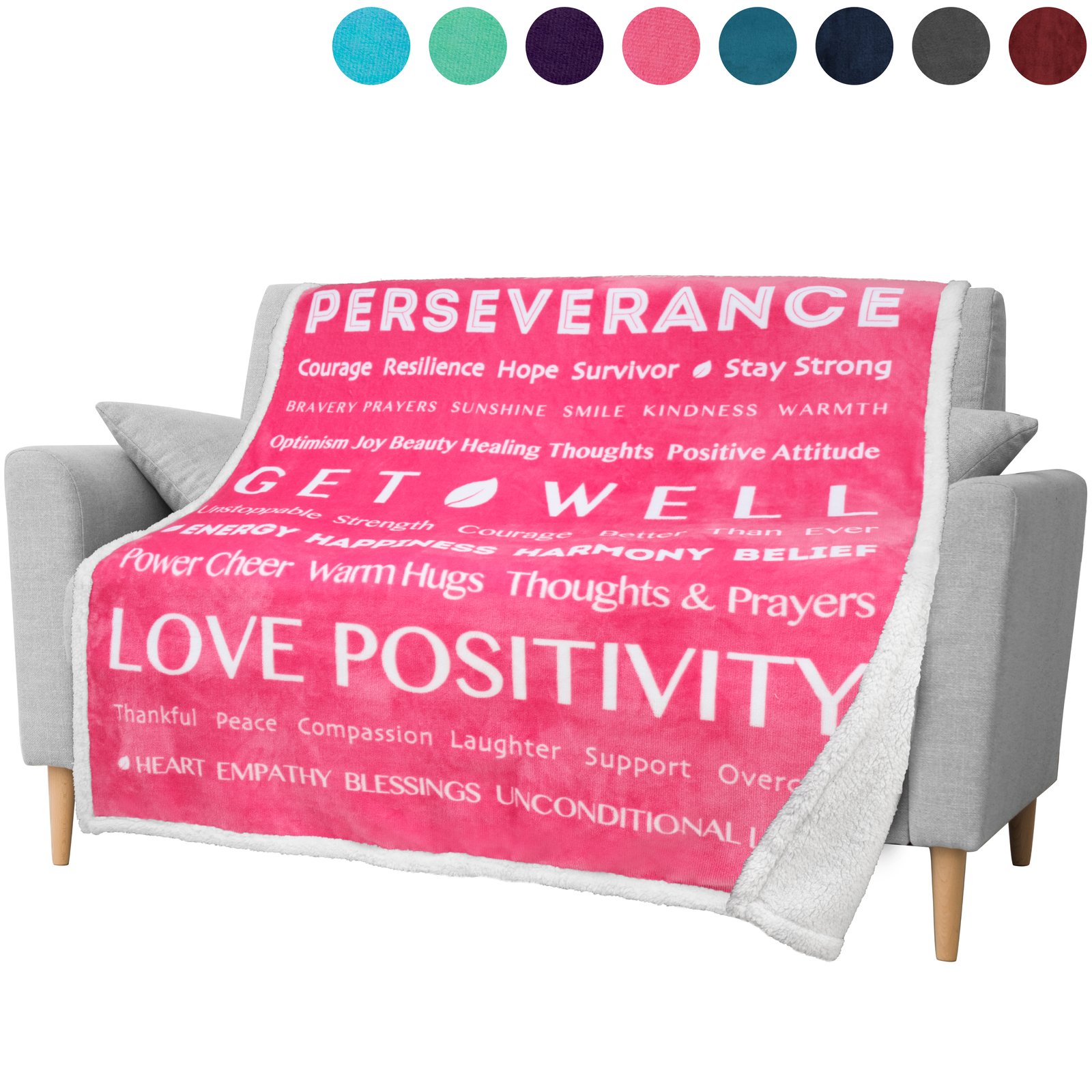 Healing Thoughts Blanket Message Prayer Warm Wishes Hug Get Well Positive Gift gallery