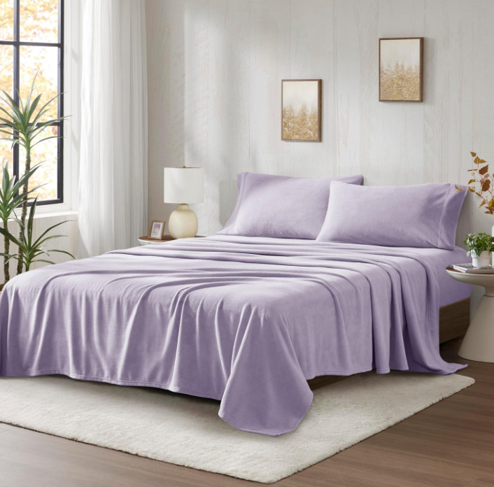 True North Full Sheet Set Soft Fleece Deep Pocket Lavender Plush gallery