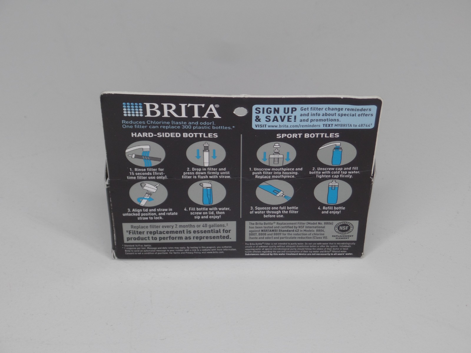 Brita Bottle Replacement Filters for Hard-Sided & Sport Bottle 2-Pack New Sealed gallery