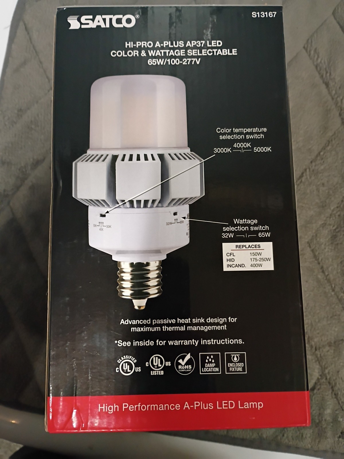 Satco Hi Pro A Plus Led 65w/ Ap37 High Lumen A Type gallery