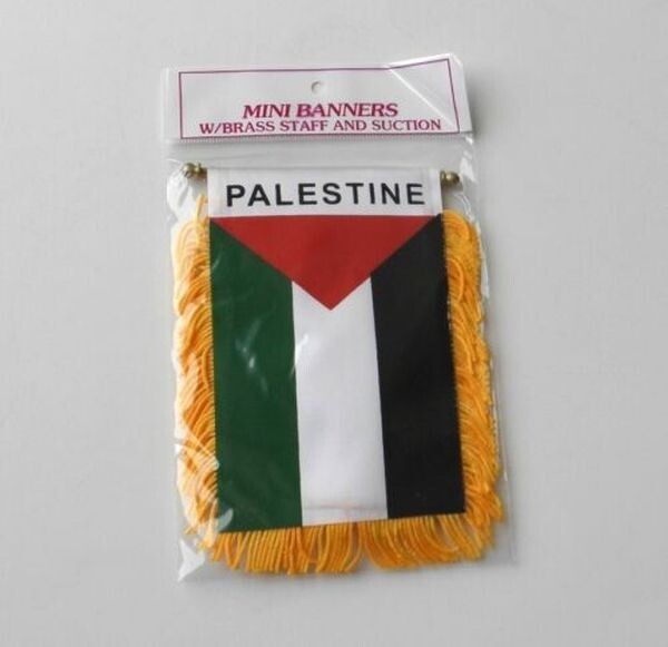 Palestine Palestinian Rearview Mirror Window Hanging Mini Banner 4x5.5 In gallery