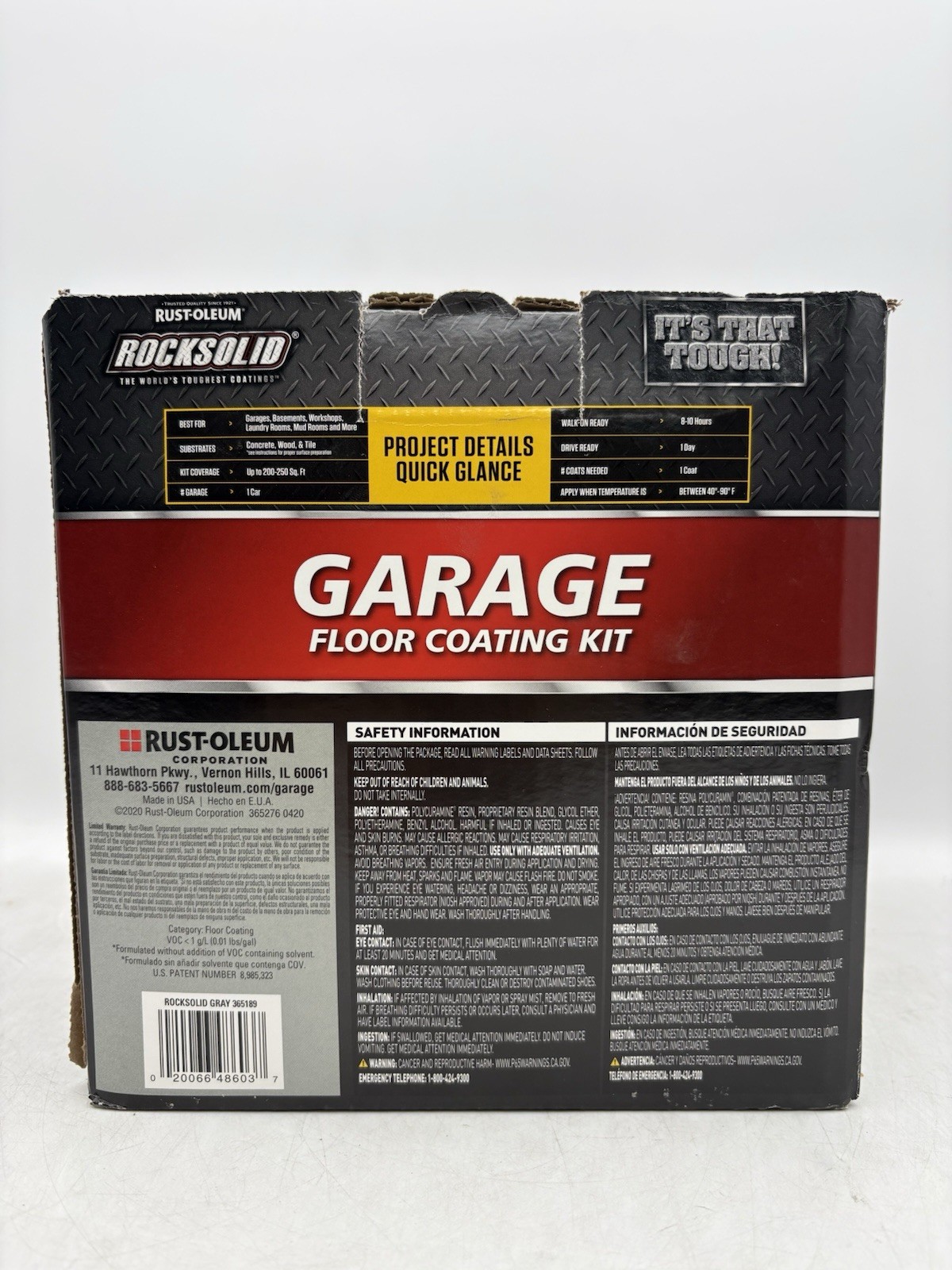 Rust Oleum RockSolid 1 Car Garage Floor Kit - 90 oz Gray Polycuramine gallery