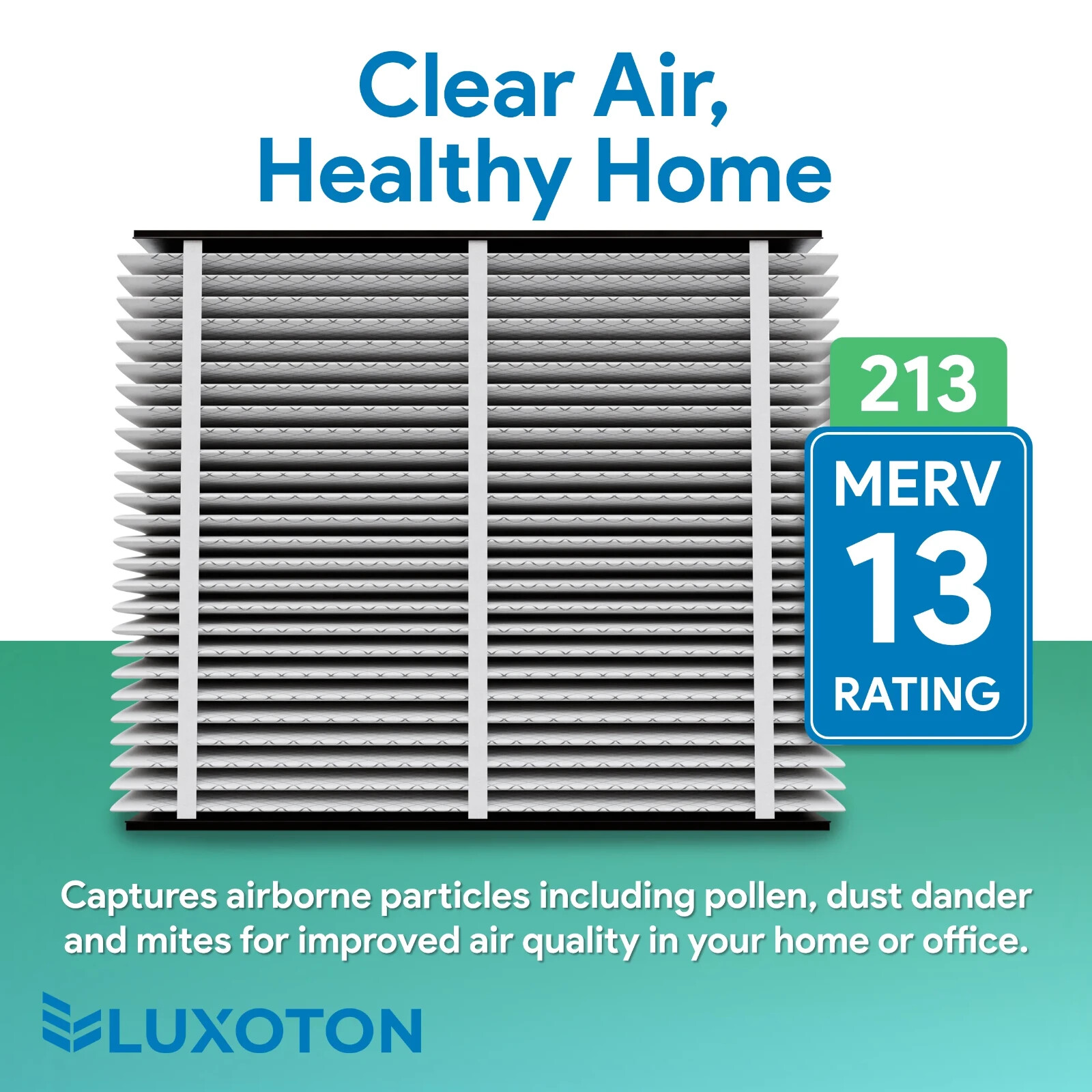 LUXOTON for AprilAire 213 Replacement Filter - 2 Pack Collapsible Furnace Filter gallery