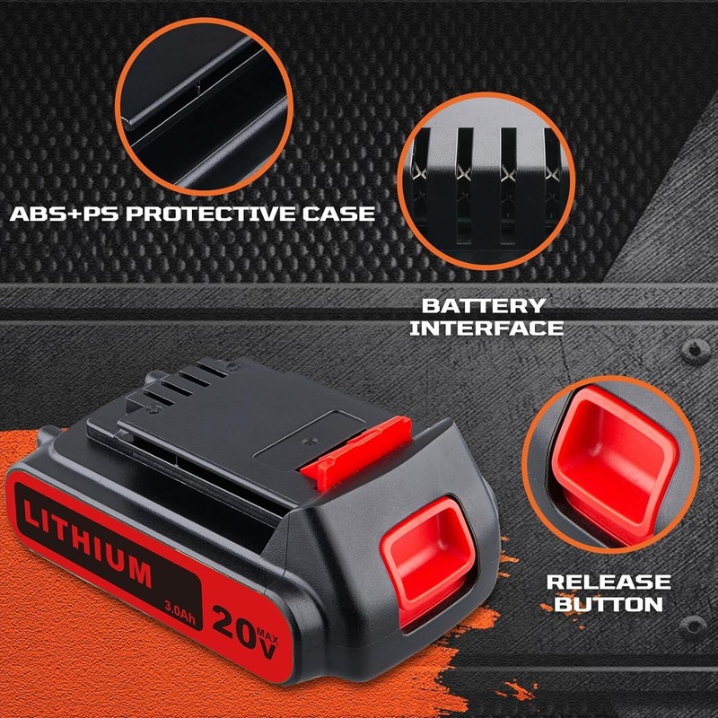 Repalecment For Black Decker 20 Volt MAX Lithium Battery LBXR20 LB20 LBX20 gallery