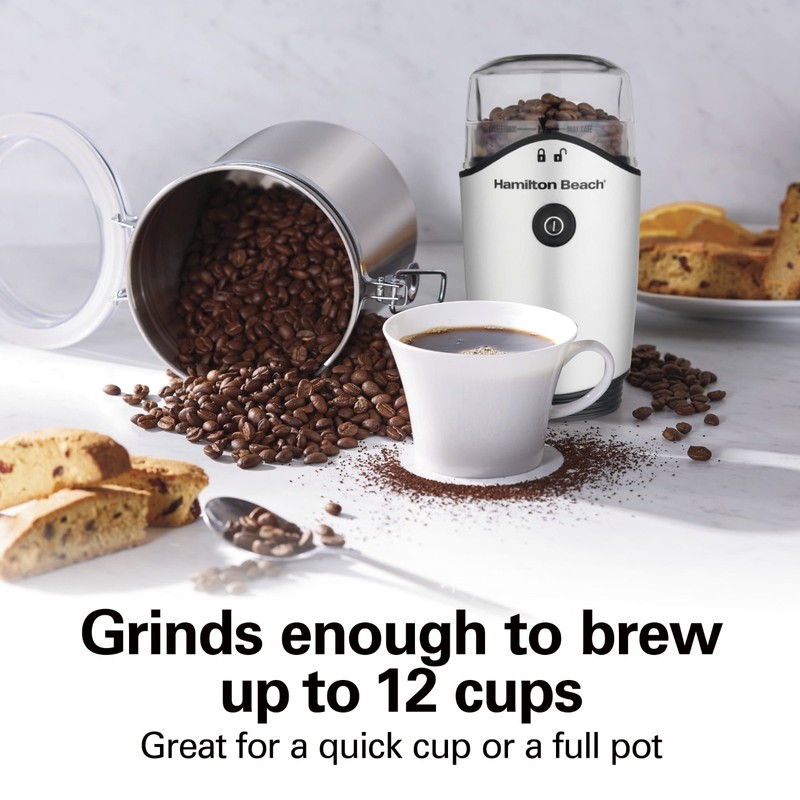 Hamilton Beach Electric Coffee Grinder 12 Cups Silver Burr Mill Fresh Brew gallery