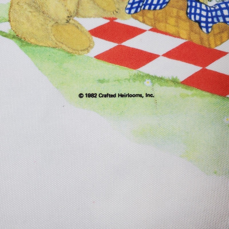 Vintage Tote Bag Teddy Bear Picnic American Artists Guild 1982 Crafted Heirlooms gallery