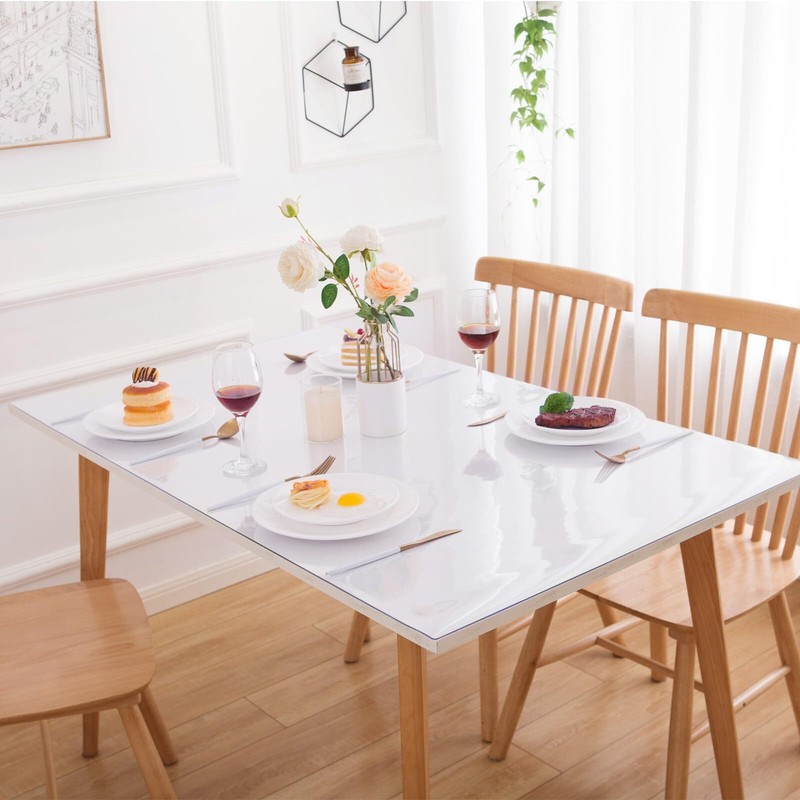 14 x 48 Inch Clear Table Cover Protector Clear Desk Mat Clear Table Protector... gallery
