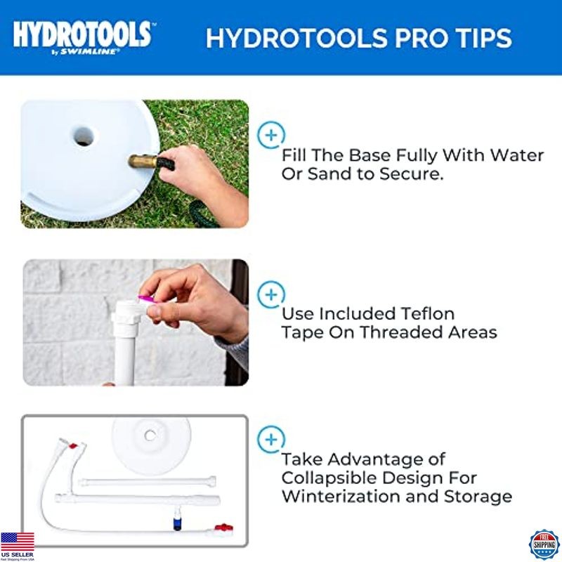 7ft Poolside Shower with Adjustable Head & Foot Tap, Garden Hose Compatible gallery