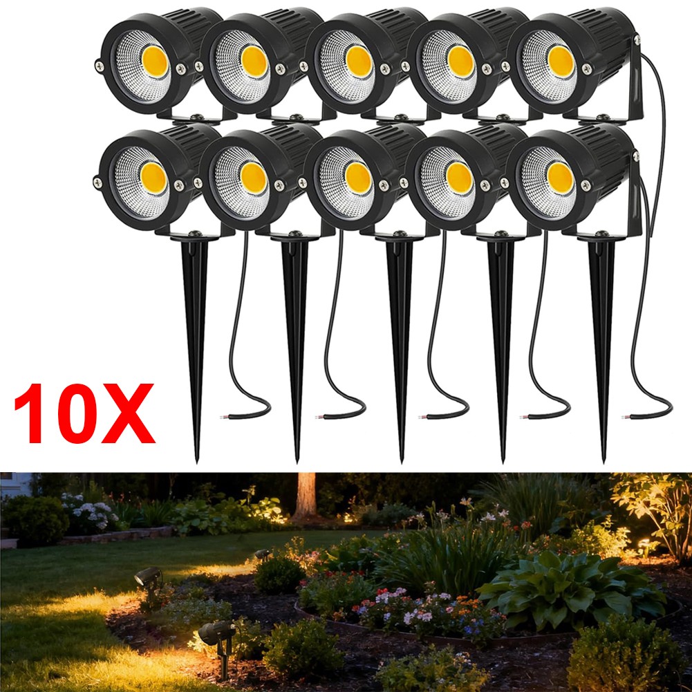 10Pcs LED Low Voltage 12V 5W Landscape Light 3000K Garden Outdoor Spotlight IP65 gallery