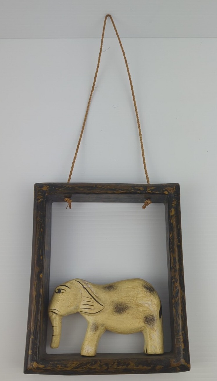 Elephant Wooden Open Frame 19cm X 15.5cm X 3.5cm gallery