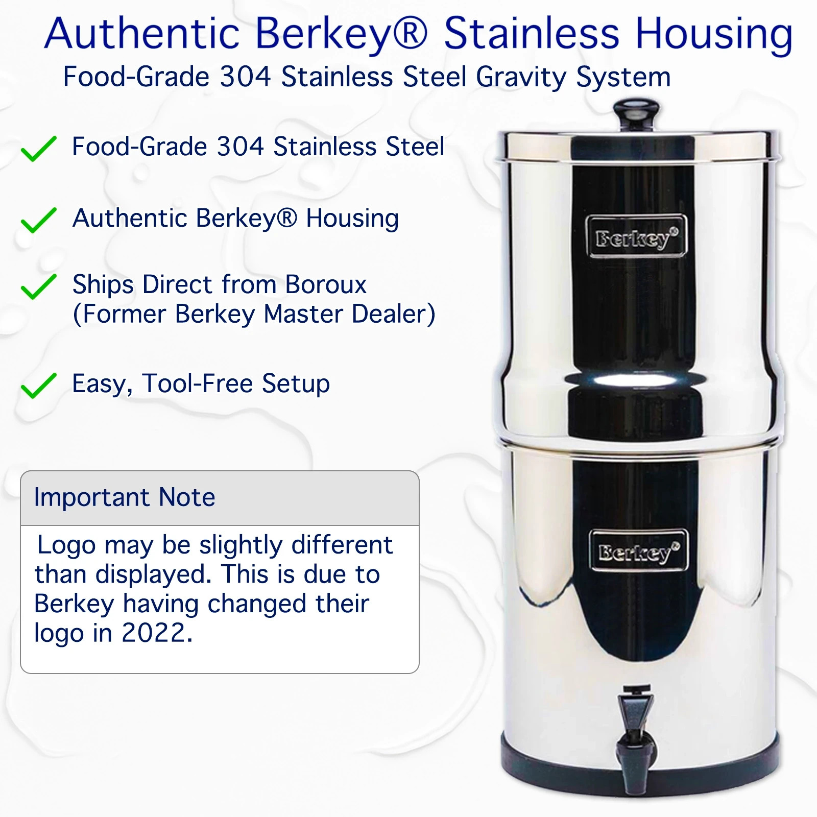 Berkey Imperial Water Filter with 2 Premium Boroux Foundation Black Filters gallery