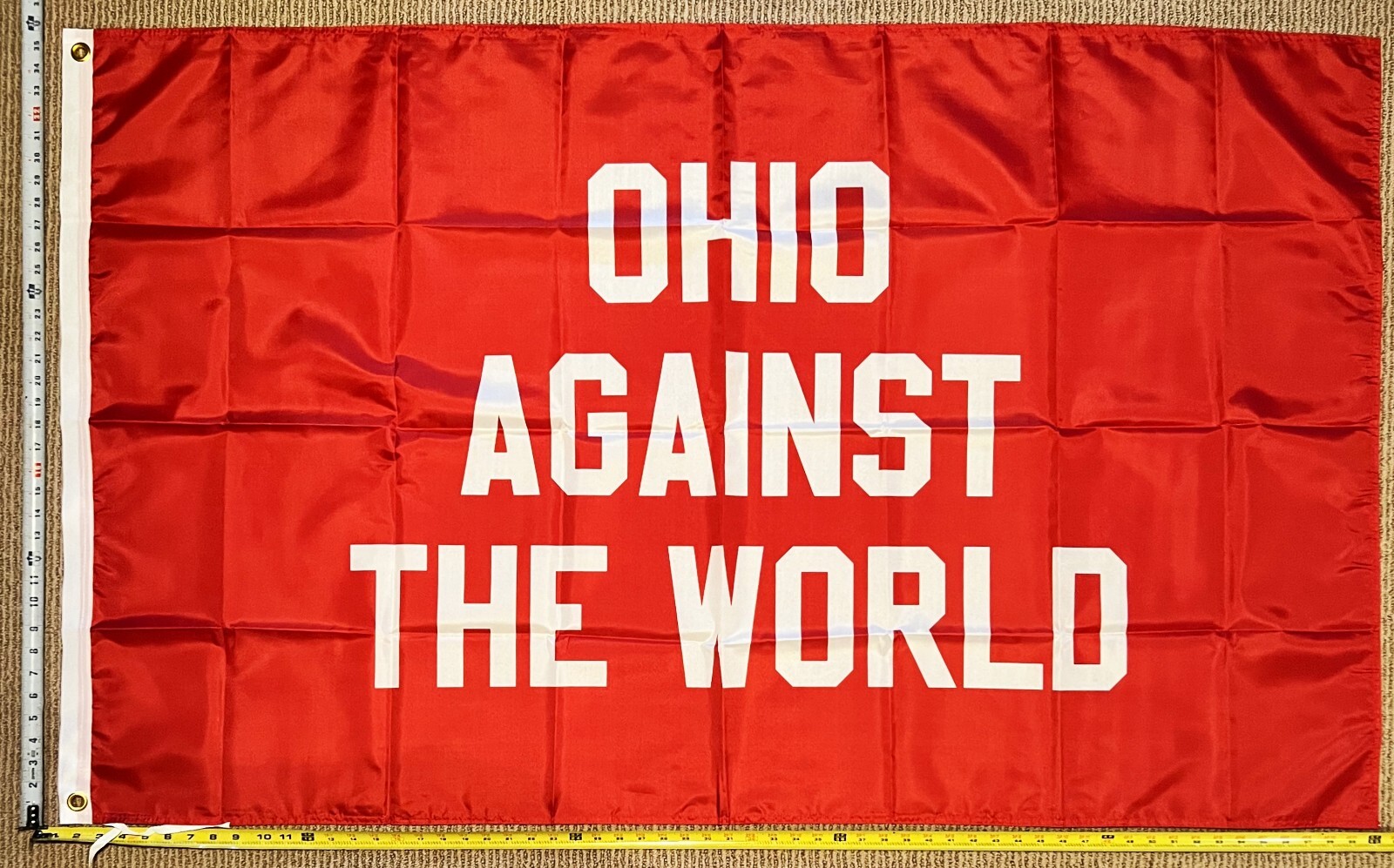 Ohio Against The World Flag FREE SHIPPING RWL OSU Browns Dorm Beer Sign USA 3x5' gallery