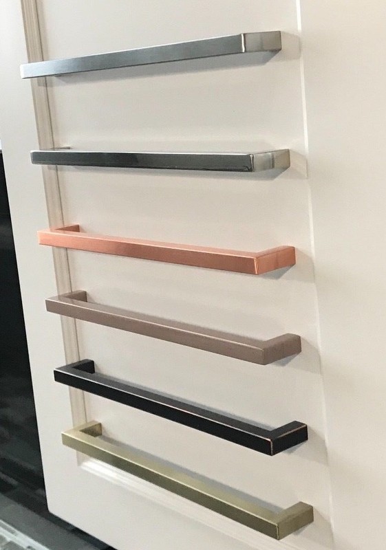 Square Bar Pull Stainless Steel Kitchen Cabinet Handle - Multi Size and Colors gallery