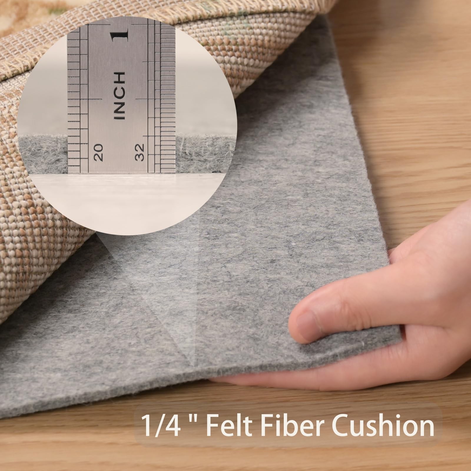 Non Slip Rug Pad 5x7 Feet Carpet Padding, Under Rug Padding Cushioned for Har... gallery