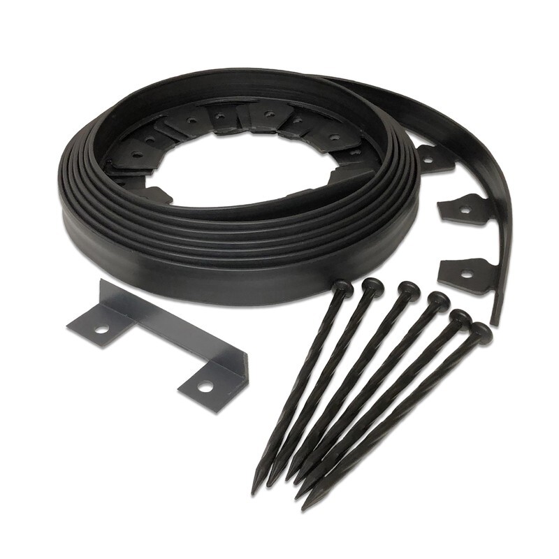 EasyFlex No-Dig Landscape Black Plastic Edging Kit 20' L Hardware Included 1 pk gallery