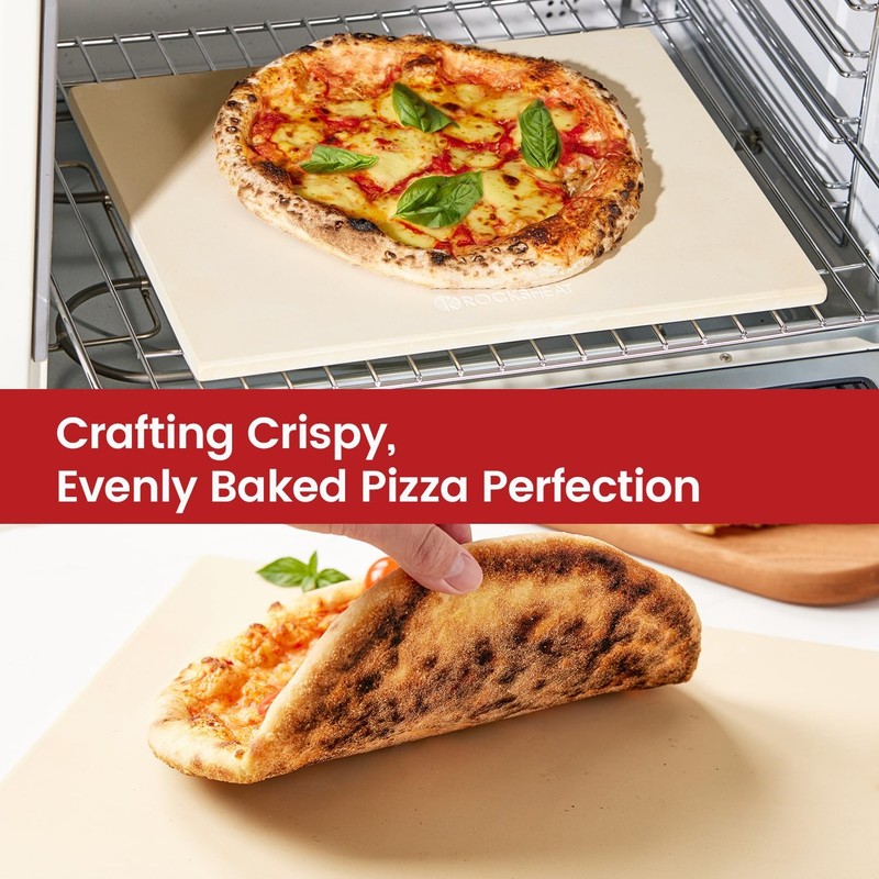 15x12x0.5 Inch Rectangular Cordierite Bread Baking Stone Pizza Pan For Oven gallery