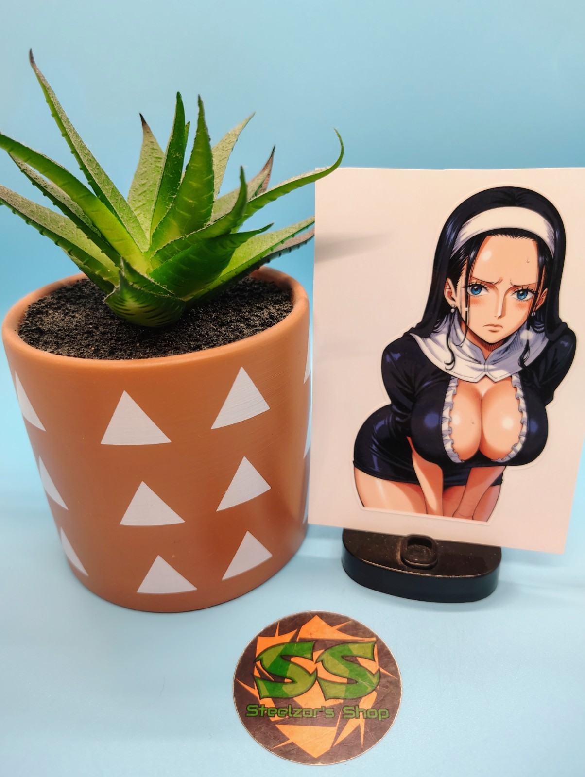 (4.5 Inches) One Piece - Nico Robin (Oppai Nun) - Water-Resistant Vinyl Sticker gallery