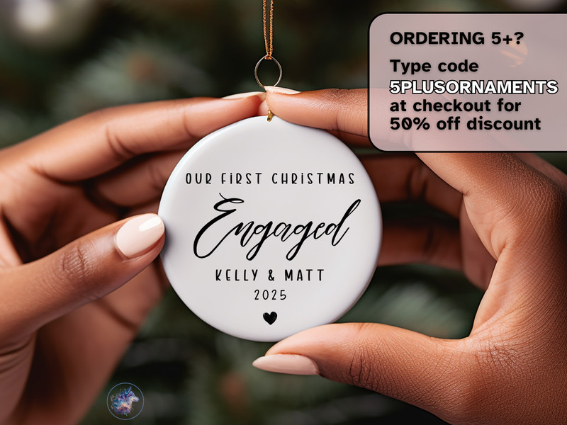 First Christmas Engaged Ornament Custom Minimalist Engagement Date Keepsake gallery