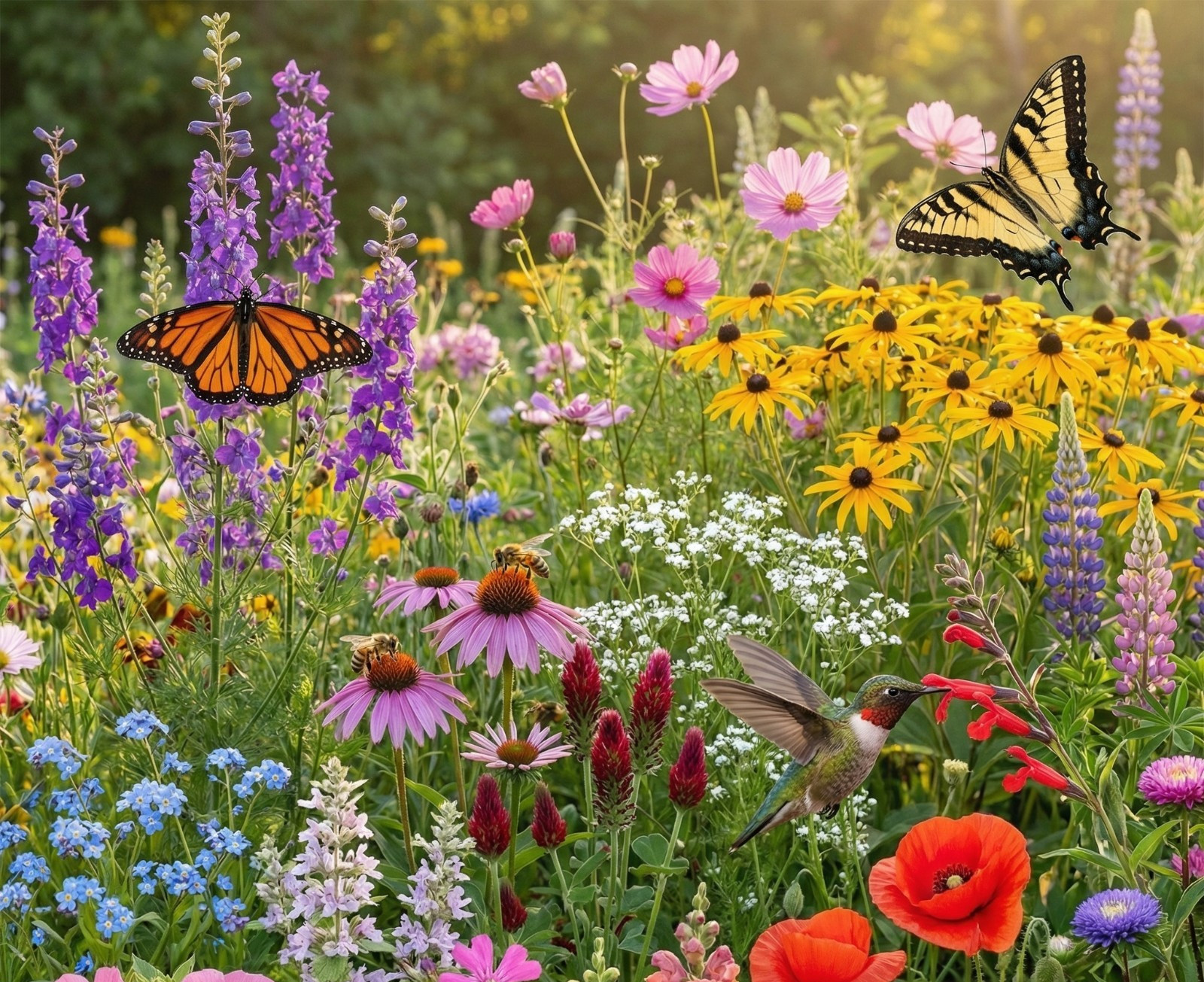 Landscaper's Pack BUTTERFLY & HUMMINGBIRD Mix Pollinator Garden 5000+ Seeds! gallery