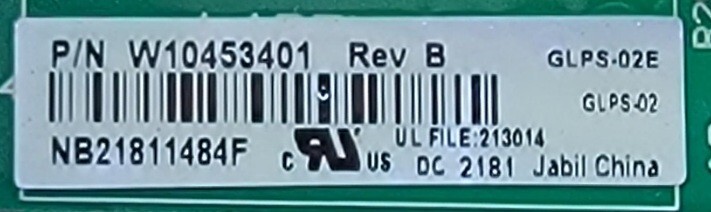 Genuine Refrigerator Whirlpool Control Board Part#W10453401 gallery