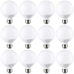 12 Pack G25 LED Vanity Globe Light Bulbs, 6W Equivalent 40W, 2700K/3000K/5000K