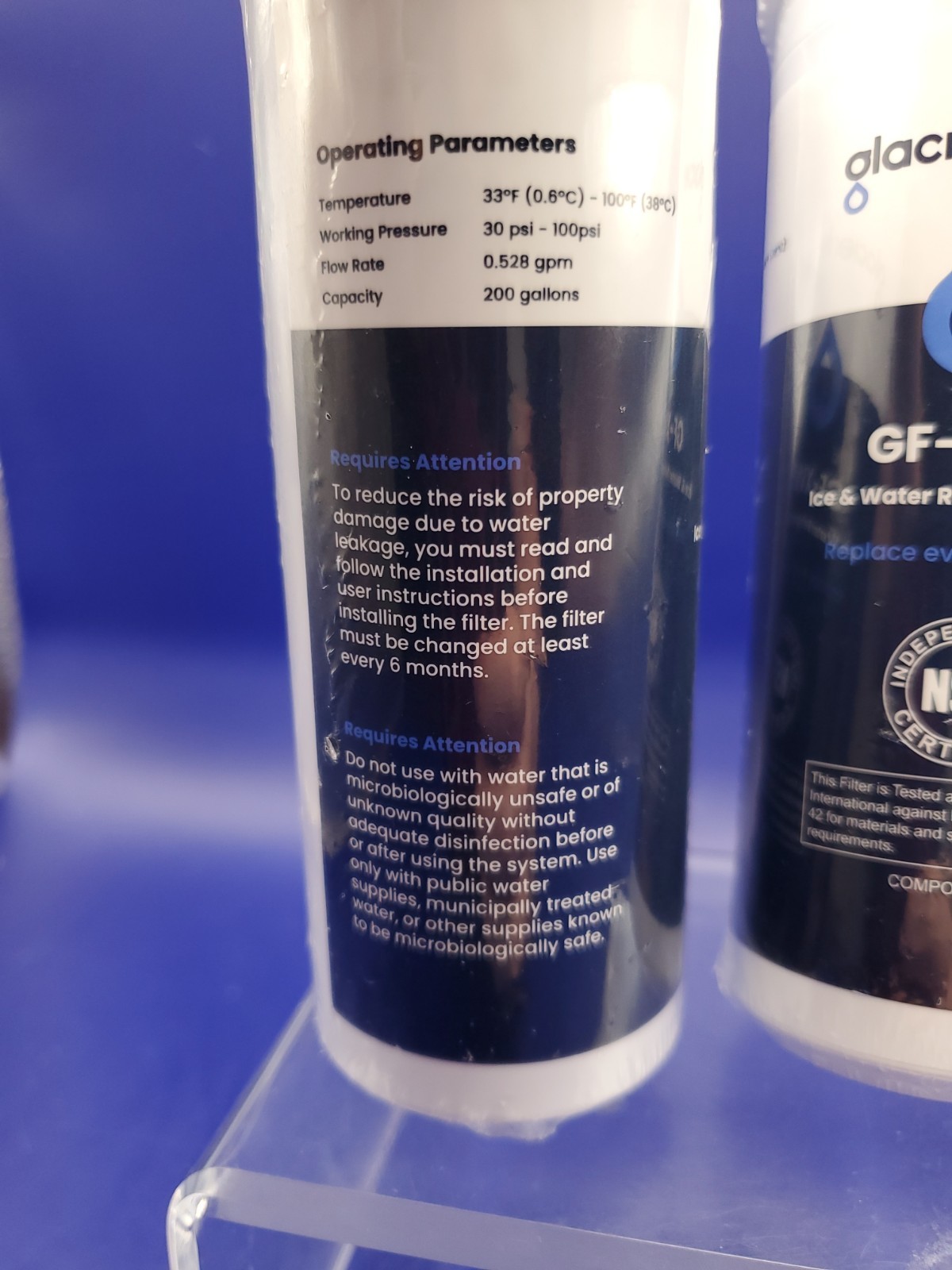 2 Pack Glacier Fresh GF-XWF Ice & Water Refrigerator Filter Replacement Sealed gallery