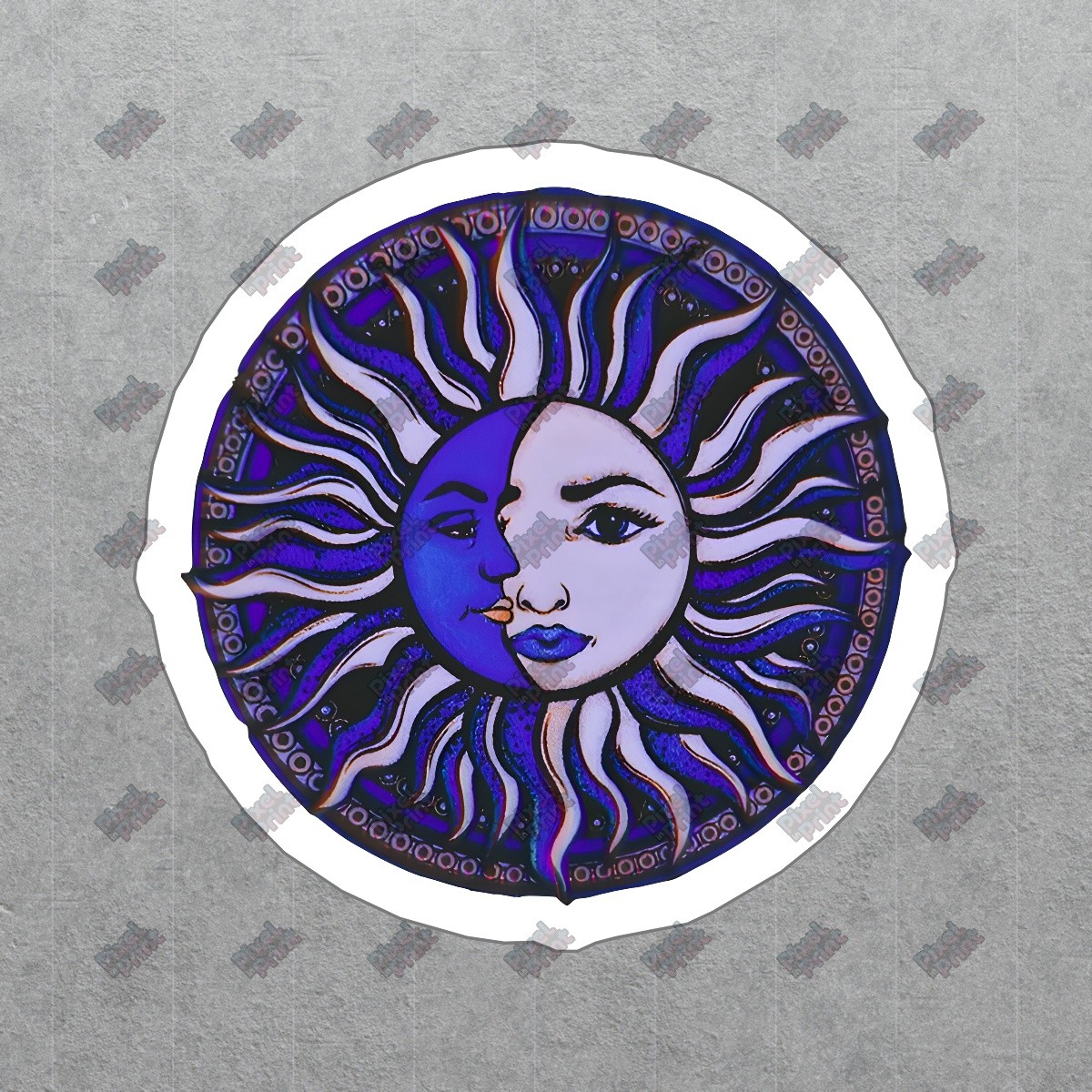 Vibrant Sun and Moon Vinyl Sticker Celestial Decal for Laptops, Water #609759 gallery