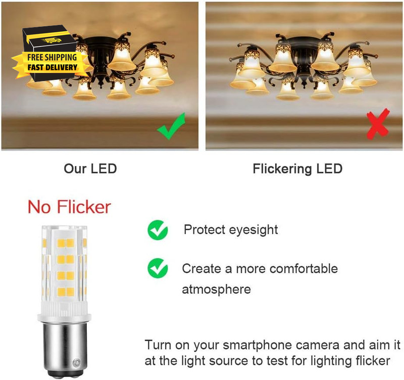 2-Pack Sewing Machine Light Bulb Double Contact BA15D Push in Bulb Daylight Whit gallery