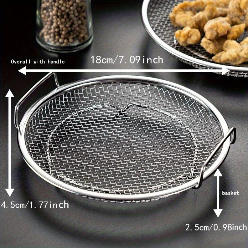 1 pc Stainless Steel Mesh Strainer Basket Round Reusable Frying Grilling Tray gallery