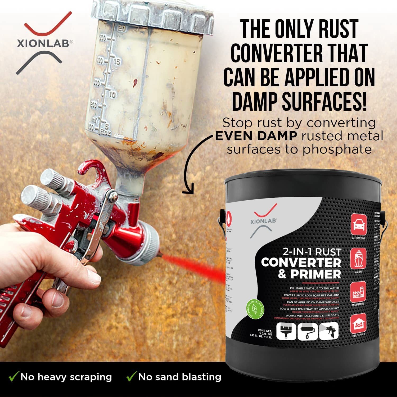 1 Gallon 2-in-1 Rust Converter & Metal Primer - Concentrate Covers Up to 4X More gallery