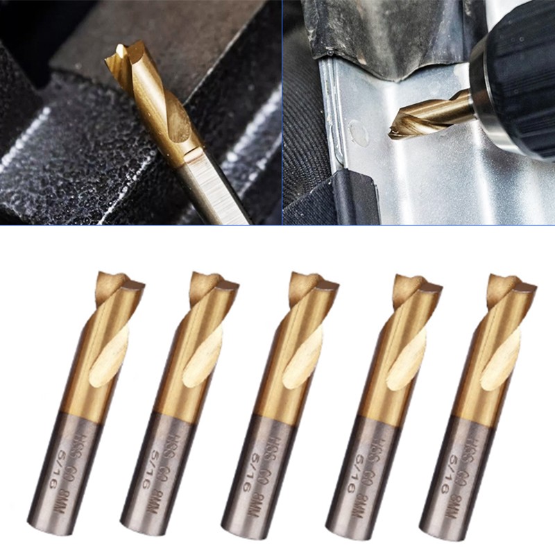 High Quality 5pc Spot Weld Drill Bits HSS Titanium Coated Cobalt Spot Cutter Set