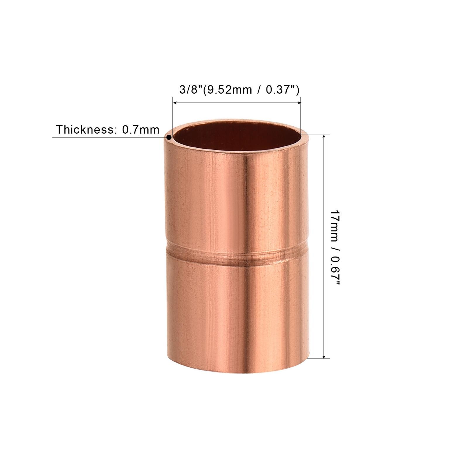 2 pack Straight Copper Coupling Fittings 3/8 Inch ID Welding Joint gallery