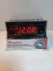 New Westclox Pluto Black Digital Alarm Clock w Battery Back Up & Snooze 66702