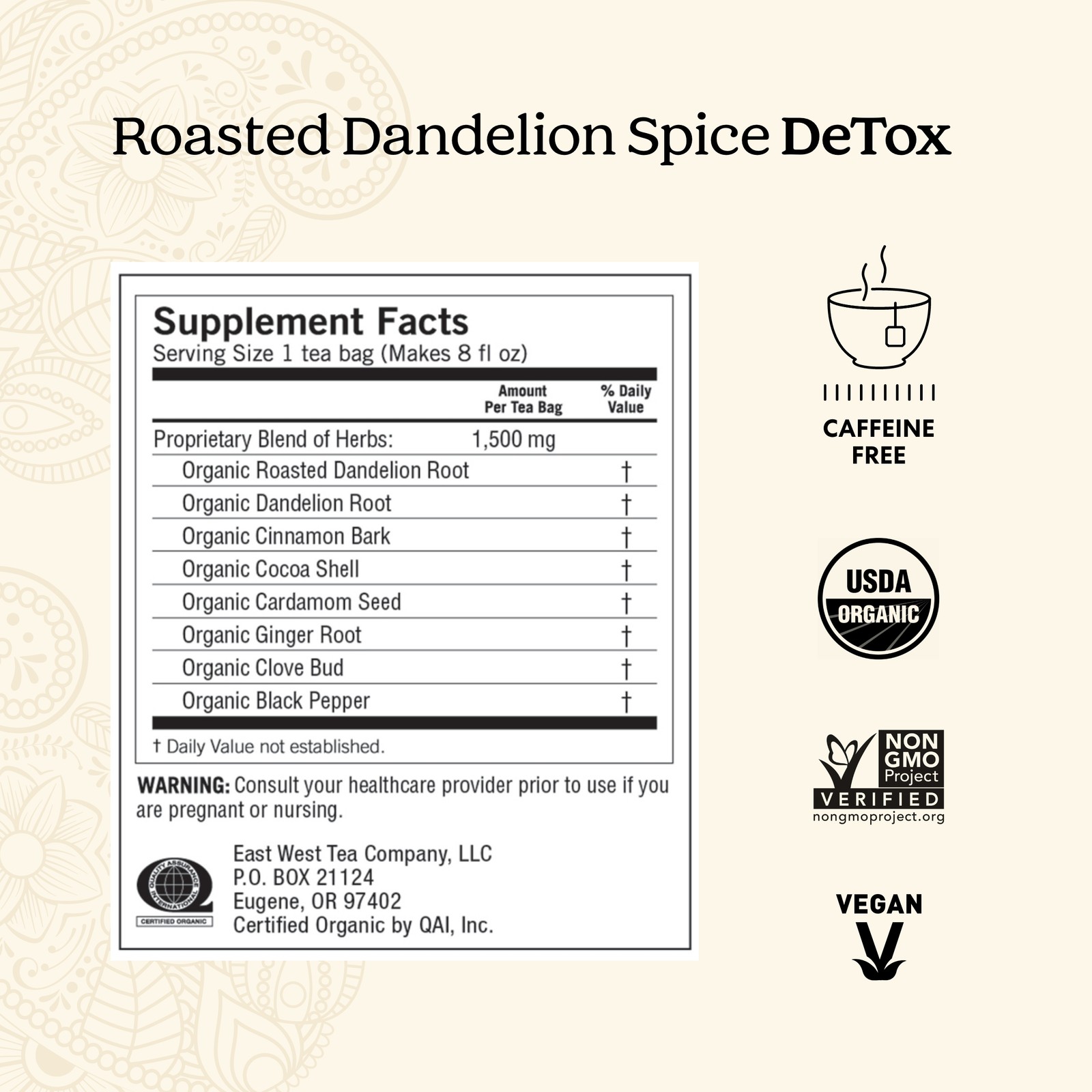 Yogi Tea - Roasted Dandelion Spice DeTox Tea (4 Pack) - 64 Organic Tea Bags gallery