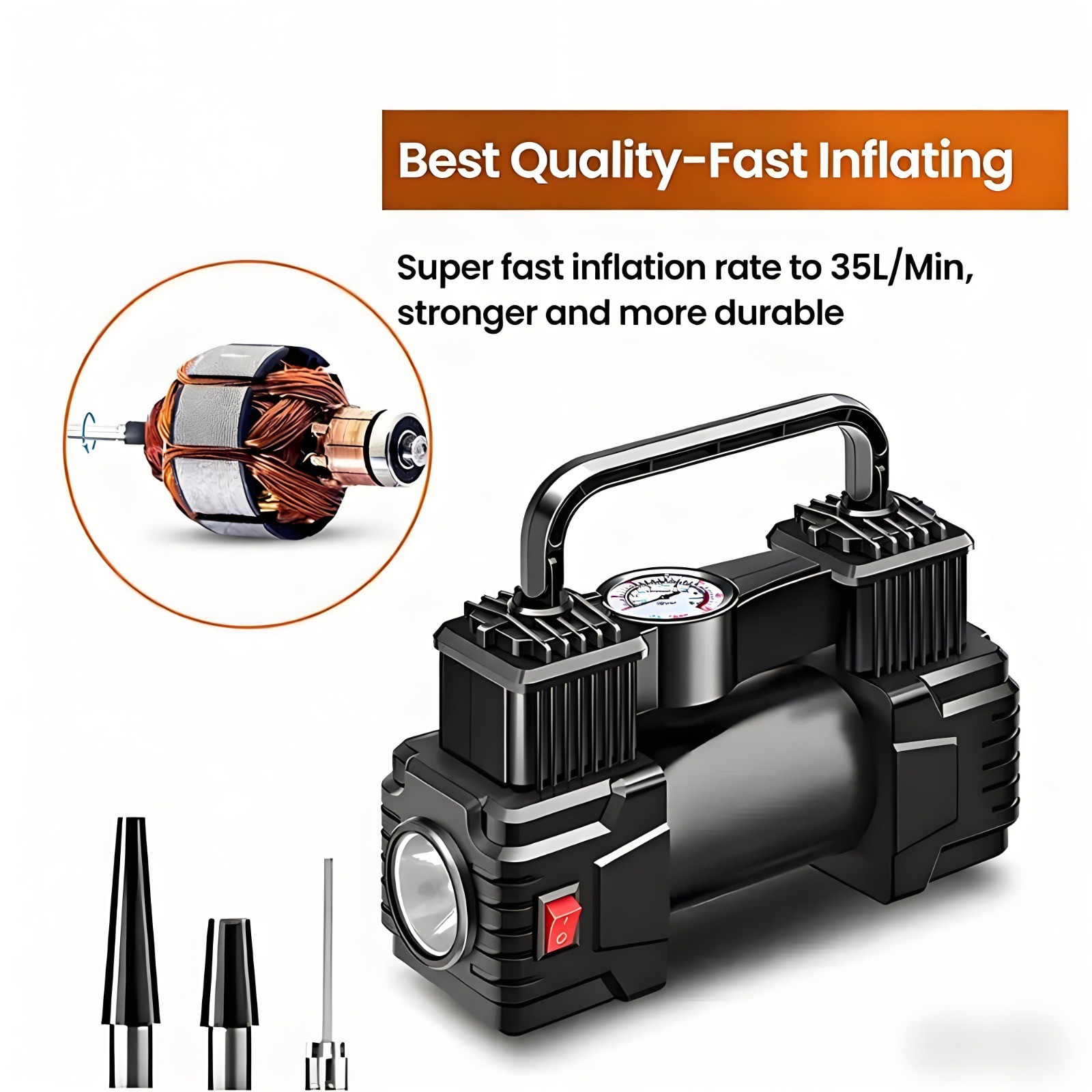 12V Auto Heavy Duty Portable Air Compressor Car Tire Inflator Electric Pump gallery