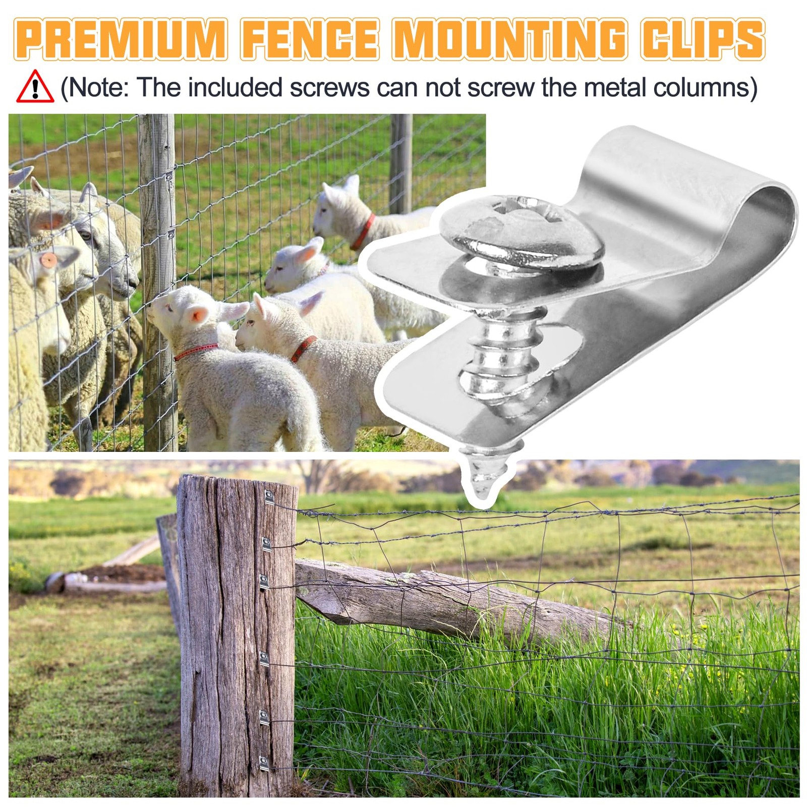 120 Pcs Fence Wire Clamps Stainless Steel Fencing Mounting Clips with120 Pcs gallery