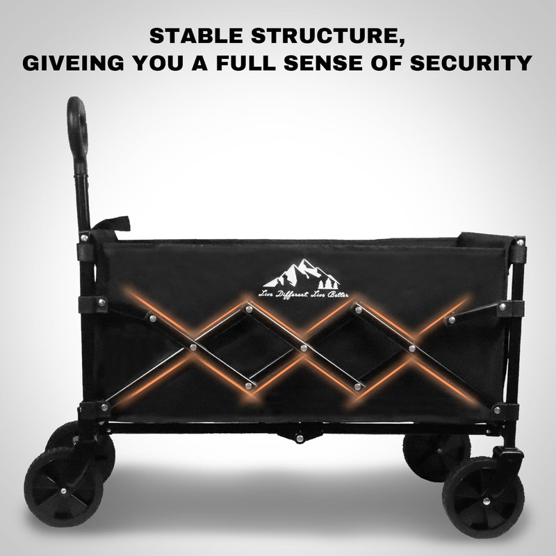 Collapsible Wagon 352LBS Capacity, Foldable Large Wagons Carts, Heavy Duty Outdo gallery