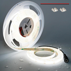 12V COB LED Strip Light Daylight White 5000K Waterproof IP65 480Leds/M Super Bri