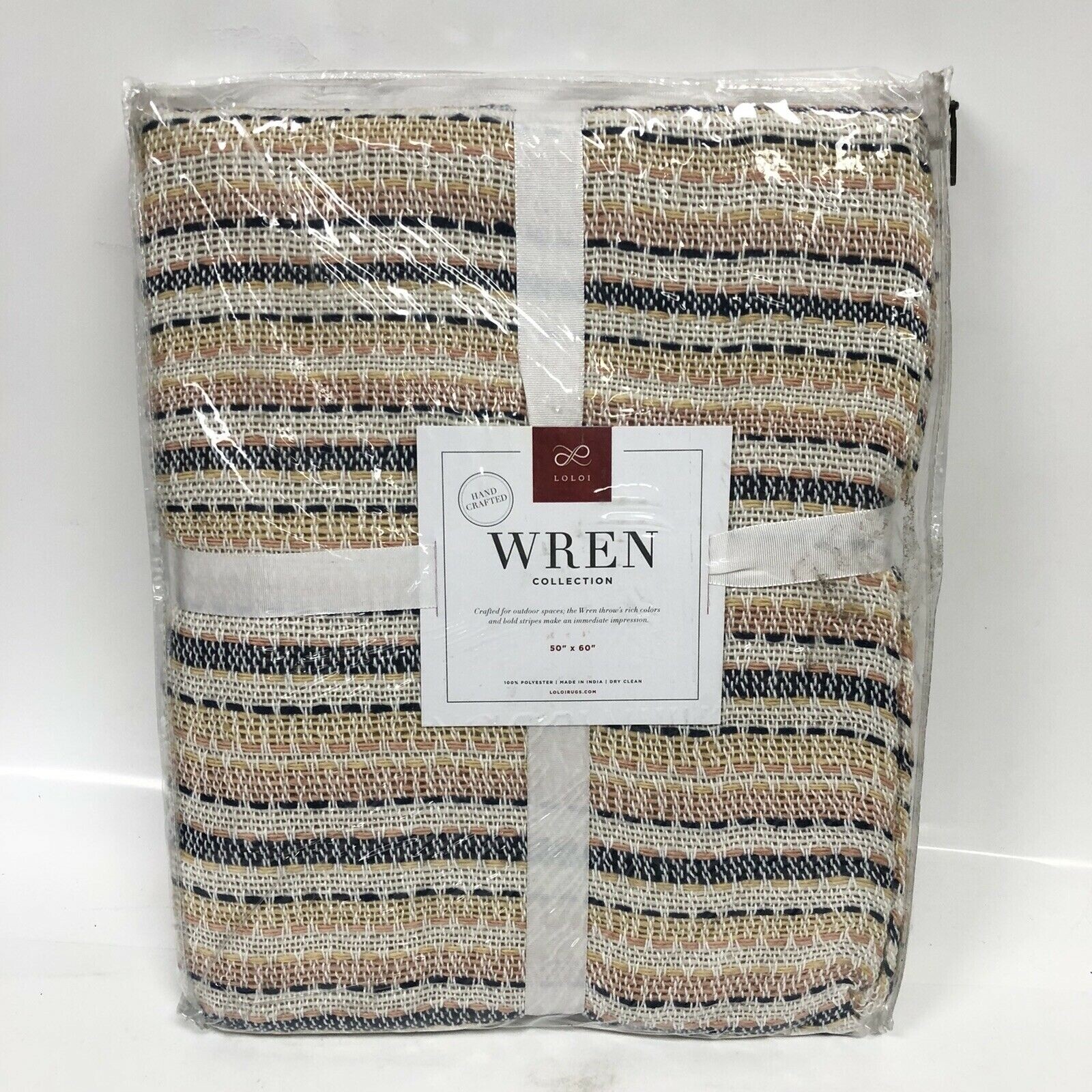 New Loloi Wren Collection Multi-Colored Handcrafted 50"x60" Throw New gallery