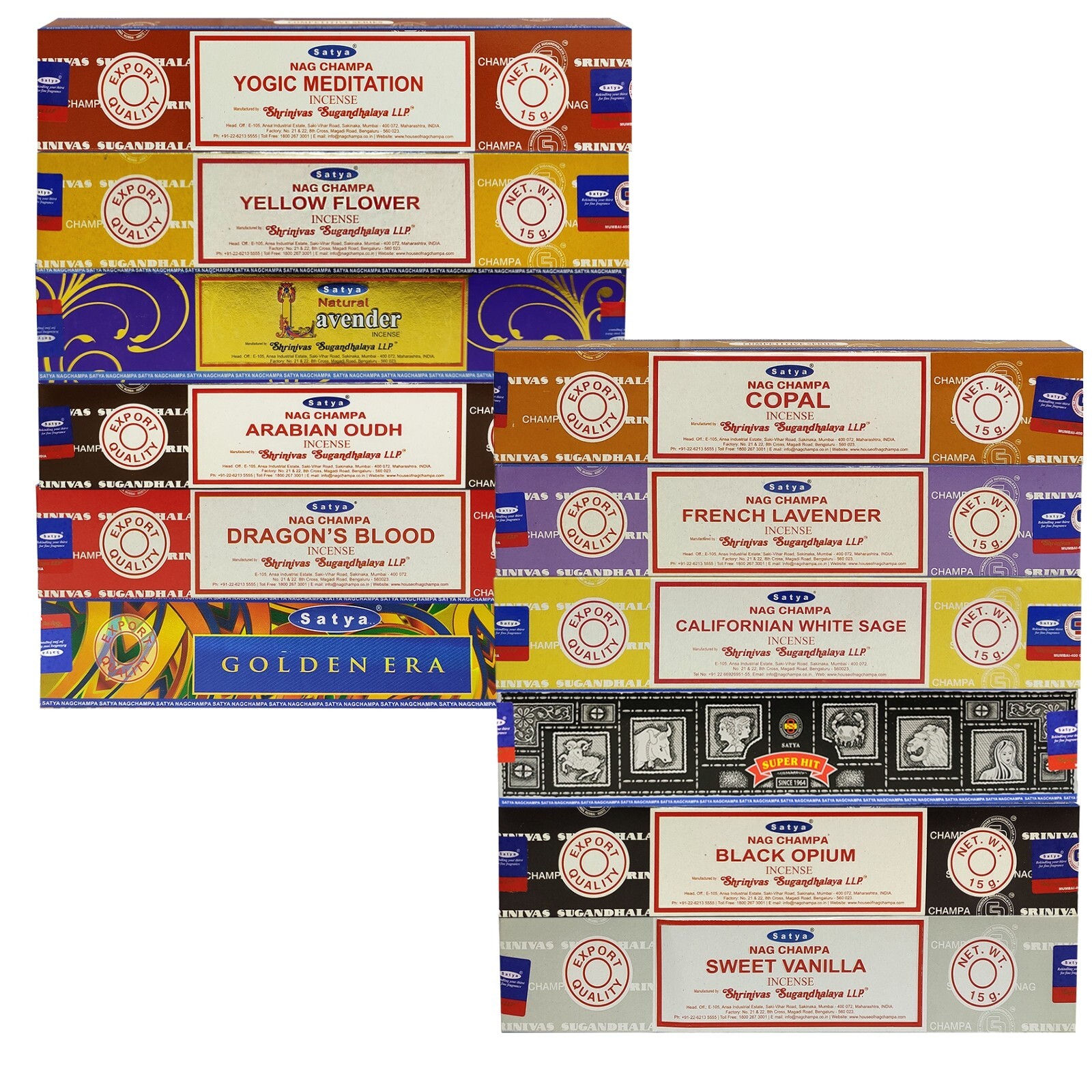 Satya Nag Champa Incense Sticks Assorted-Mixed 12 x 15 gram, (180 Grams Total) gallery