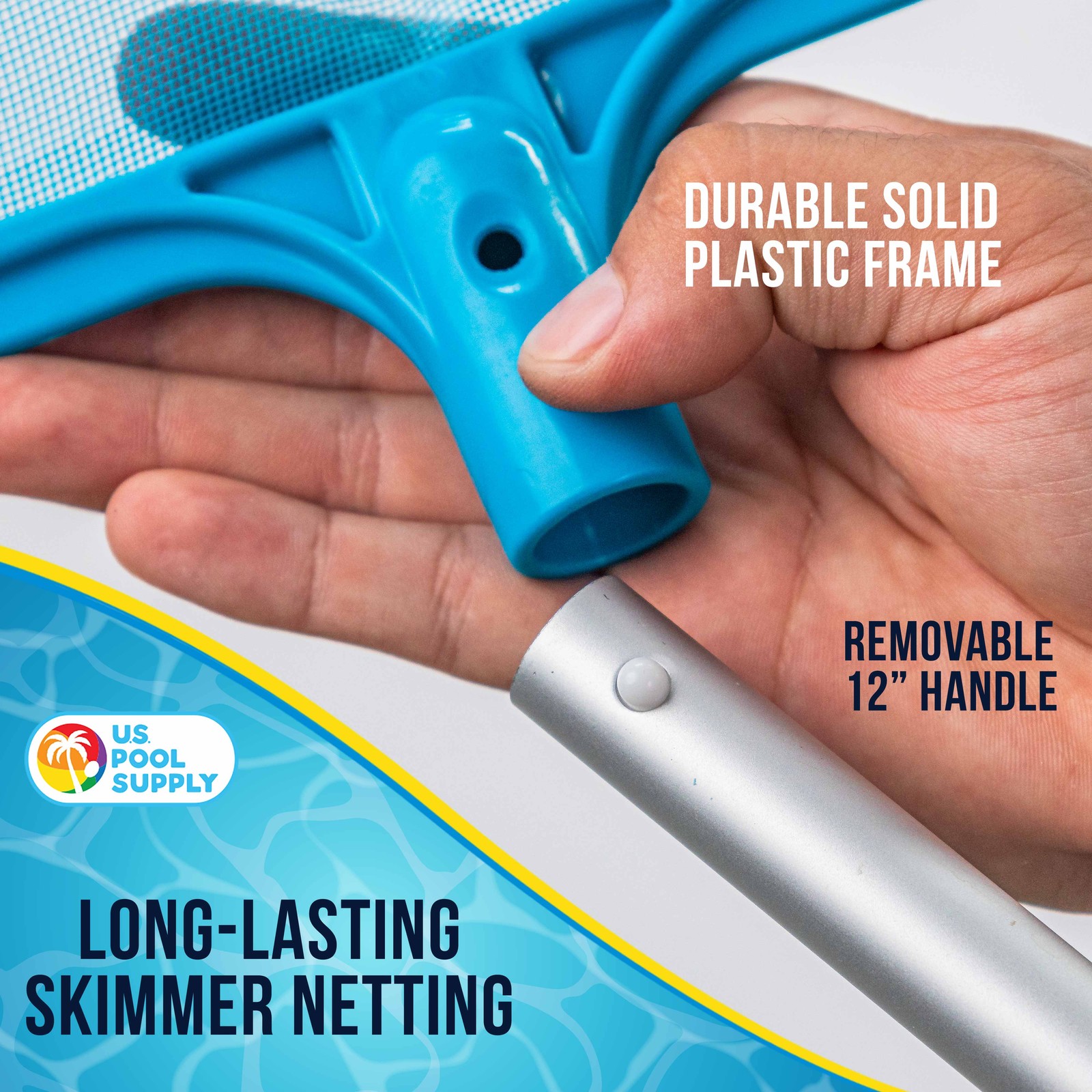 Swimming Pool Hot Tub & Spa Leaf Skimmer Net with 12" Aluminum Handle gallery