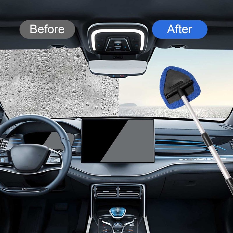 Windshield Cleaning Tool Kit Car Window Glass Wiper Cleaner Brush Pad + Squeegee gallery